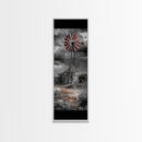 Western Windmill Art, Canvas Print, rustic décor, windmill wall art, farmhouse art, extra wide art, Joshua tree art, southwest wall art