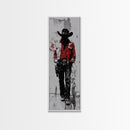 Gunslinger Cowboy Art, Framed Canvas Print, cowgirl painting, rustic wall art, moody art, gift idea, southwest wall art, vintage art