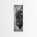 American Bison Close-Up Framed Canvas Print | Rustic Wall Art | Western Decor | Moody Art | Wildlife Painting | Gift Idea | Farmhouse Art