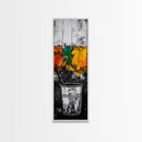 Industrial Paint Bucket Canvas Print, Graffiti Wall Art, Abstract Art, Moody Art, Rustic Decor, Chicano Art, Tall Narrow Art, Modern Home Art