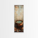Rustic Water Fountain Zen Wall Art Framed Canvas Print Wabi Sabi Art Minimalist Art Above Bed Wall Art Farmhouse Art