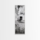 Pioneer Covered Wagon, Rustic Wall Art, Framed Canvas Print, Farmhouse Art, Western Décor, Minimalist Art, Extra Wide Art
