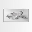 White Leaf, Botanical Prints, Minimalist Art, Wabi Sabi Wall Art, Monochrome Art, Modern Art, Living Room Art, Canvas Print