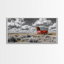Red Covered Wagon Canvas Print | Rustic Farmhouse Art | Southwest Wall Art | Landscape Painting | Moody Art | Above Couch Art | Extra Wide Art