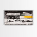 Wooden Cabin, rustic wall art, farmhouse art, barn landscape oil painting, moody art, dark romance painting, Framed Canvas Print, western decor
