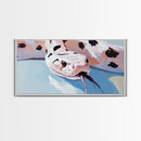 Snake Painting, Pink and Blue Wall Art, Whimsical Art, Reptile Lover Gift, Nature Art, Framed Canvas Print, Modern Decor, Moody Art