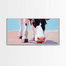 Longhorn Cow, Bull and Bear Art, Rustic Decor, Farmhouse Art, Southwest Wall Art, Light Pink Wall Art, Canvas Print, Living Room Art