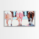 Cowboy Riders, vintage horse art, rustic wall art, western art, coastal cowgirl wall art, panoramic art, framed canvas print