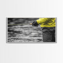 Fly Fishing Adventure Framed Canvas Print Rustic Wall Art Trout Art Fisherman Painting Gift Idea Living Room Art Extra Wide Art