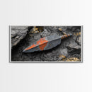Handmade Arrowhead Framed Canvas Print | Rustic Wall Art | Southwest Decor | Tribal Arrowhead Art | Wabi Sabi Art | Extra Wide Art