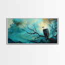 Eagle, Moody Art, Dark Romance Painting, Nature Painting, Rustic Wall Art, Above Sofa Art, Extra Wide Art, Framed Canvas Print, Wildlife Art