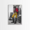 Urban fashion, chicano art, graffiti wall art, framed canvas print, moody cityscape, street style, afrocentric wall art, edgy decor