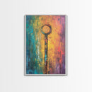 Abstract Key Painting, Bold Colorful Art, Wabi Sabi Wall Art, Southwest Wall Decor, Framed Canvas Print, Gift Idea, Modern Art