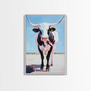 Longhorn Cow, Western Wall Art, Rustic Decor, Canvas Print, Southwest Wall Art, Farmhouse Art, Gift Idea, Living Room Art, Boho Art