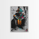 Colorful Cowboy, Graffiti Wall Art, Chicano Art, Modern Western Art, Moody Art, Rustic Decor, Urban Art, Canvas Print, Gift Idea