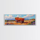 Rustic cart, farmhouse art, rustic wall art, above couch art, wabi sabi art, barn landscape oil painting, framed canvas print, gift idea