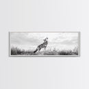 Lone Coyote, southwest wall art, wabi sabi art, extra wide art, moody art, landscape painting, framed canvas print, panoramic art
