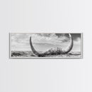 Bull Horns, bull and bear art, rustic art, dark romance painting, wabi sabi wall art, minimalist art, framed canvas print