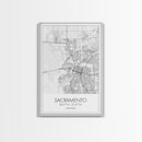 Sacramento Street Map, California Map, City Map Art, Minimalist Art, Wall Art, Canvas Print, Girls Room Art, Gift For Women, Travel Décor