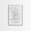 Saint Petersburg Street Map, Russia Map, City Map Art, Minimalist Art, Wall Art, Canvas Print, Room Décor, Gift For Mom, Travel Wall Art