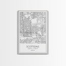 Scottsdale Street Map, Arizona Map, City Map Print, Minimalist Art, Wall Art, Canvas Print, Home Office Art, Gift For Her, Travel Wall Print
