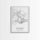 Singapore Street Map, Singapore Map, Asia City Map Print, Minimalist Art, Wall Art, Canvas Print, Room Decor, Travel Wall Art, Gift For Him