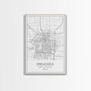 Springfield Street Map, Missouri Map, City Map Print, Modern Wall Art, Wall Art, Canvas Print, Bedroom Wall Décor, Gifts For Couple