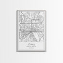 St Paul Street Map, Minnesota Map, City Map Print, Modern Wall Art, Wall Art, Canvas Print, Bedroom Wall Art, Traveler Gift, Travel Wall Art