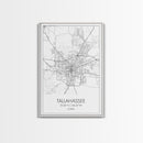 Tallahassee Street Map, Florida Map, City Map Print, Modern Wall Art, Wall Art, Canvas Print, Wall Art Canvas, Gift For Women, Travel Print