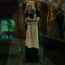 5.2 Feet Halloween Animated Standing Greeter Old Lady with Candy Dish by LJGDeals