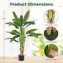 5.3 Feet Tall Bird of Paradise Artificial Plant Faux Banana Leaf Tree by LJGDeals