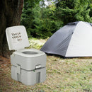 5.3 Gallon Portable Travel Toilet with Piston Pump Flush by LJGDeals