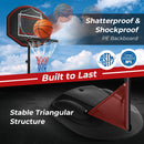 5.5 to 7.5 FT Adjustable Portable Basketball Hoop System with Anti-Rust Stand and Wheels