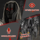 5.5ft Halloween Animatronic Decoration with Light Up Eyes and Shaking Wings