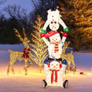5.6 Feet Lighted Stacked Snowmen Christmas Decoration by LJGDeals