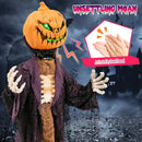 5.6 Feet Halloween Animated Standing Pumpkin Scarecrow by LJGDeals