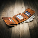 Badge Trifold Wallet by Bull Sheath Leather