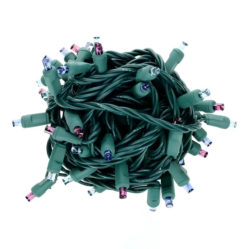 50 5mm ColorSplash Stardust Blue, Purple, Teal LED Christmas Lights, 6" Spacing