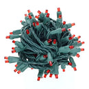 50 5mm Red LED Christmas Lights, 4" Spacing