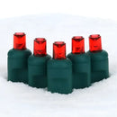 50 5mm Red LED Christmas Lights, 4" Spacing