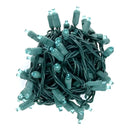 50 5mm Teal LED Christmas Lights, 4" Spacing