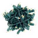 50 5mm Warm White LED Christmas Lights, 4" Spacing