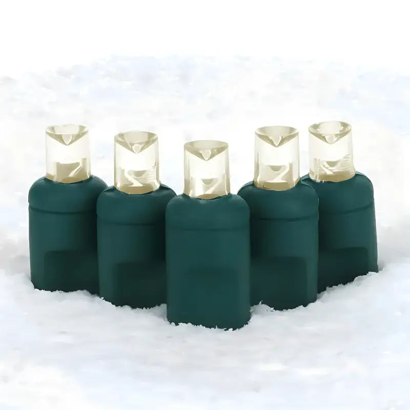 50 5mm Warm White LED Christmas Lights, 4" Spacing