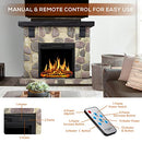 50 Inch Electric Fireplace Stone Mantel Package Y4926
