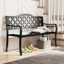 50.5 Inch Patio Bench with Curved Armrests for 2-3 People-Black by LJGDeals