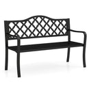 50.5 Inch Patio Bench with Curved Armrests for 2-3 People-Black by LJGDeals