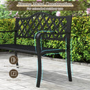 50.5 Inch Patio Bench with Curved Armrests for 2-3 People-Black by LJGDeals