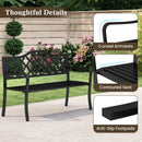 50.5 Inch Patio Bench with Curved Armrests for 2-3 People-Black by LJGDeals