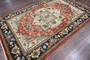 6x9 LoomBloom Ivory, Red Hand Knotted 100% Wool Turkish Oushak Arts & Crafts Oriental Area Rug