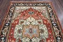 6x9 LoomBloom Ivory, Red Hand Knotted 100% Wool Turkish Oushak Arts & Crafts Oriental Area Rug
